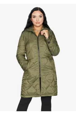 Women De La Creme Fashions Padded Quilted Down Hooded Jacket