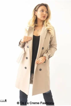 Women De La Creme Fashions Slim Fit Lightweight Trench Coat