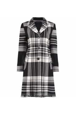 Women De La Creme Fashions Tartan Check Single Breasted Coat