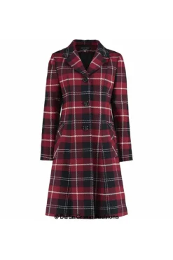 Women De La Creme Fashions Tartan Check Single Breasted Coat
