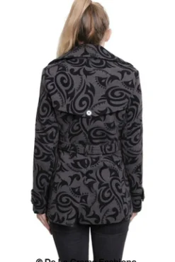 Women De La Creme Fashions Tribal Print Double Breasted Short Coat