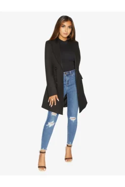 Women De La Creme Fashions Womens Double Breasted Longline Blazer