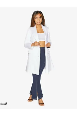 Women De La Creme Fashions Womens Double Breasted Longline Blazer