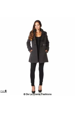 Women De La Creme Fashions Womens Hooded Zip Toggle Fastened Coat