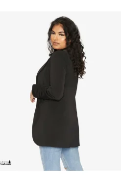 Women De La Creme Fashions Womens Curved Hem Longline Blazer