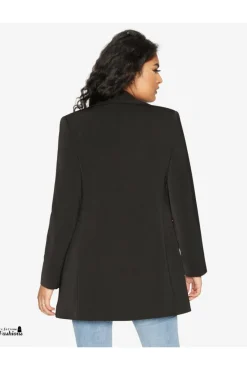 Women De La Creme Fashions Womens Curved Hem Longline Blazer