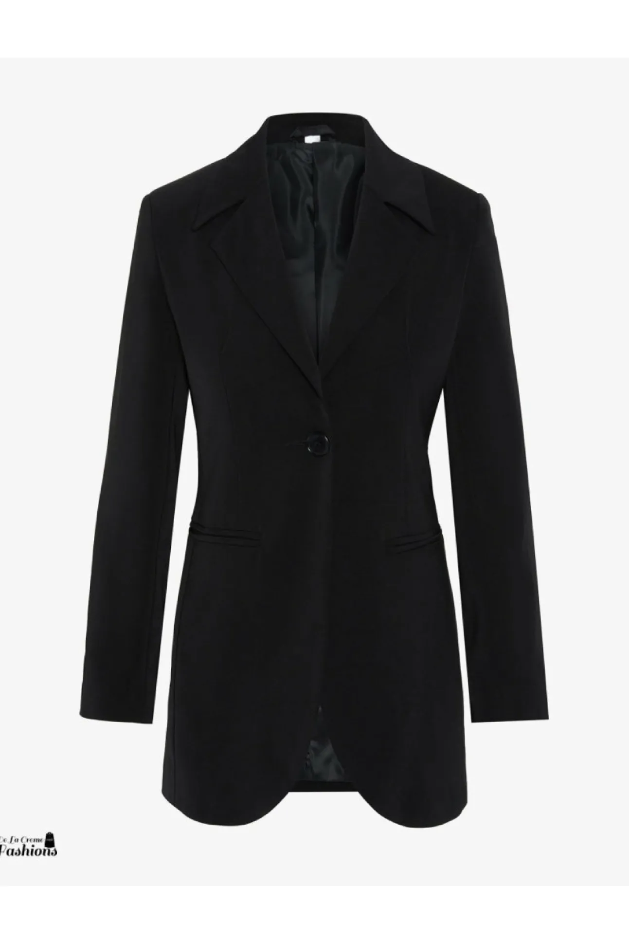 Women De La Creme Fashions Womens Curved Hem Longline Blazer