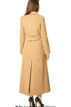 Women De La Creme Fashions Wool Blend Double Breasted Long Coat