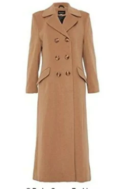 Women De La Creme Fashions Wool Blend Double Breasted Long Coat