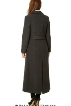 Women De La Creme Fashions Wool Blend Double Breasted Long Coat