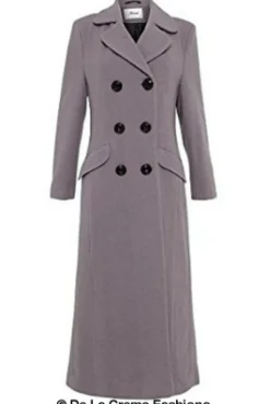 Women De La Creme Fashions Wool Blend Double Breasted Long Coat