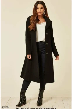Women De La Creme Fashions Wool Blend Hooded Mid Length Coat