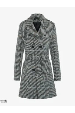 Women De La Creme Fashions Wool Blend Double Breast Military Coat