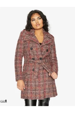 Women De La Creme Fashions Wool Blend Double Breast Military Coat