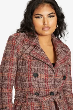 Women De La Creme Fashions Wool Blend Double Breast Military Coat
