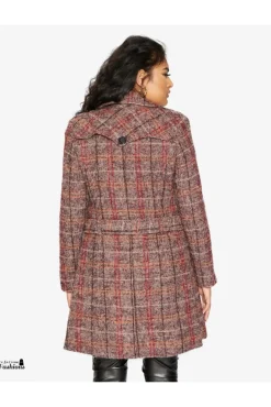 Women De La Creme Fashions Wool Blend Double Breast Military Coat