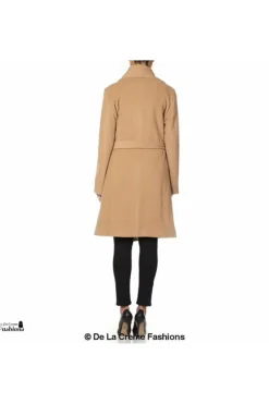 Women De La Creme Fashions Wool Blend Large Lapel Duster Coat