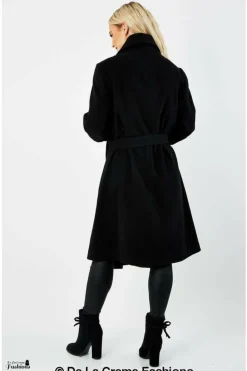 Women De La Creme Fashions Wool Blend Large Lapel Duster Coat