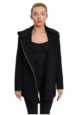 Women De La Creme Fashions Wool Blend Zip Up Hooded Coat