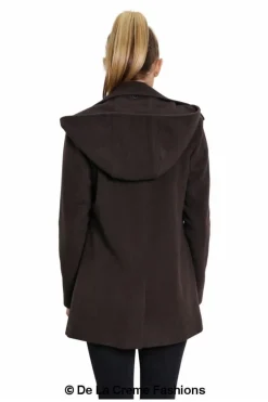 Women De La Creme Fashions Wool Blend Zip Up Hooded Coat