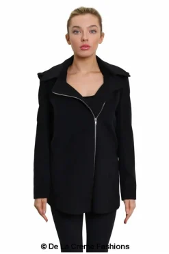 Women De La Creme Fashions Wool Blend Zip Up Hooded Coat