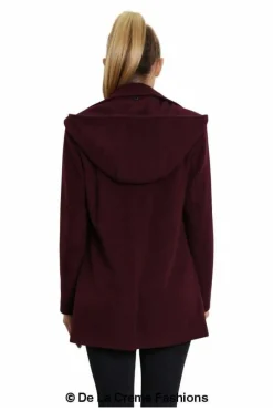 Women De La Creme Fashions Wool Blend Zip Up Hooded Coat