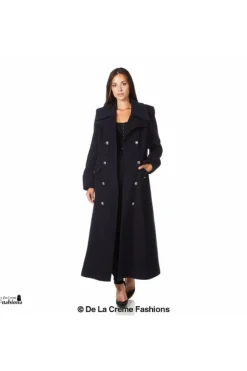 Women De La Creme Fashions Wool Blend Double Breasted Maxi Coat