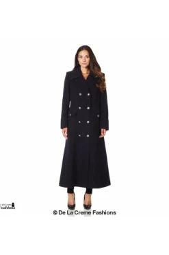 Women De La Creme Fashions Wool Blend Double Breasted Maxi Coat