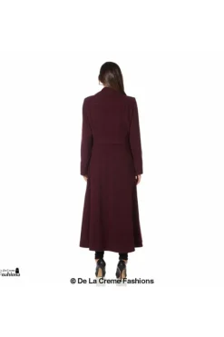 Women De La Creme Fashions Wool Blend Double Breasted Maxi Coat