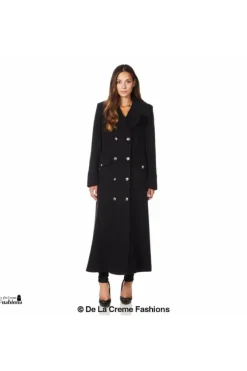 Women De La Creme Fashions Wool Blend Double Breasted Maxi Coat