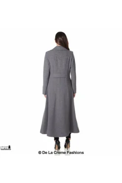 Women De La Creme Fashions Wool Blend Double Breasted Maxi Coat