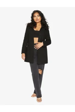 Women De La Creme Fashions Wool Blend Hip Length Covert Coat