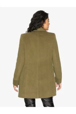 Women De La Creme Fashions Wool Blend Hip Length Covert Coat