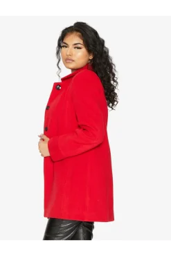 Women De La Creme Fashions Wool Blend Hip Length Covert Coat