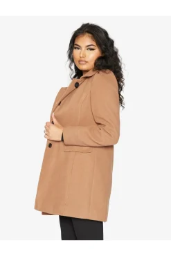Women De La Creme Fashions Wool Blend Hip Length Covert Coat