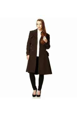 Women De La Creme Fashions Wool Blend Double Breasted Coat