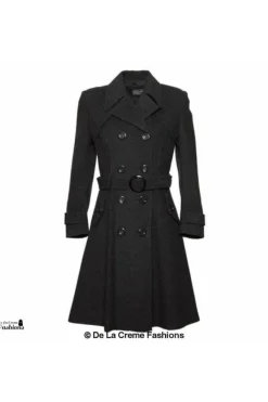 Women De La Creme Fashions Wool Blend Double Breasted Coat