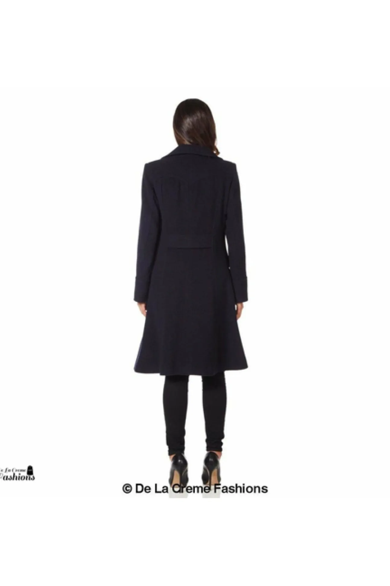 Women De La Creme Fashions Wool Blend Double Breasted Midi Coat