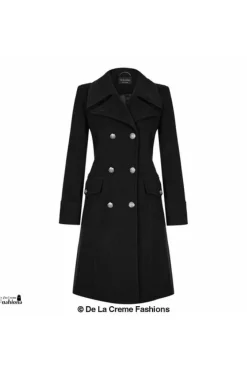 Women De La Creme Fashions Wool Blend Double Breasted Midi Coat