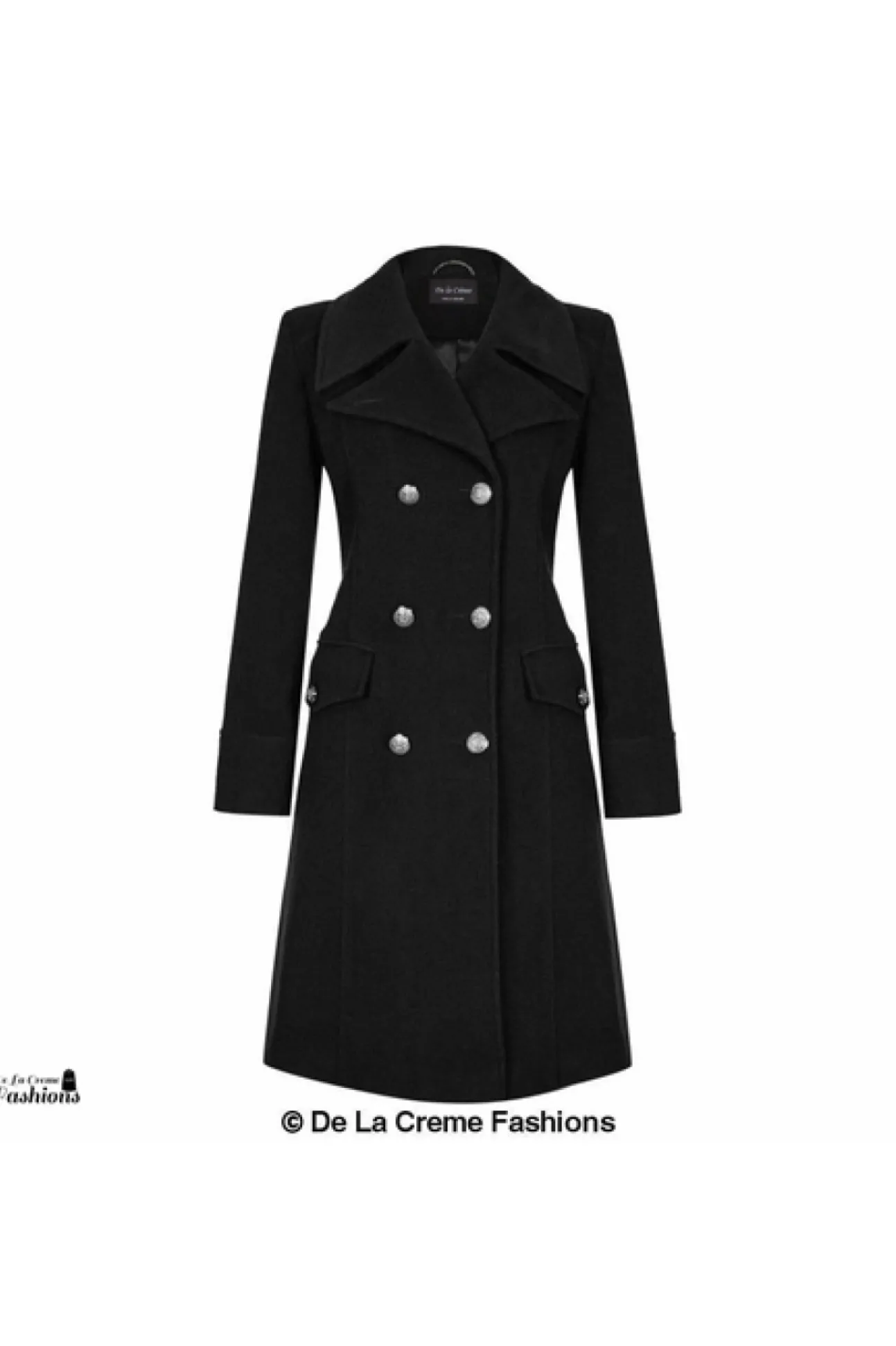 Women De La Creme Fashions Wool Blend Double Breasted Midi Coat
