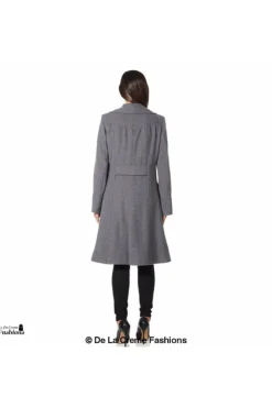 Women De La Creme Fashions Wool Blend Double Breasted Midi Coat
