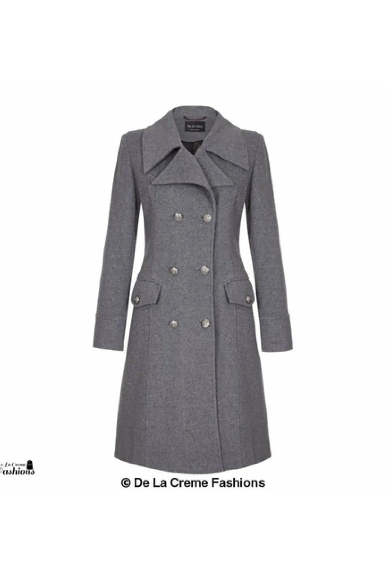 Women De La Creme Fashions Wool Blend Double Breasted Midi Coat