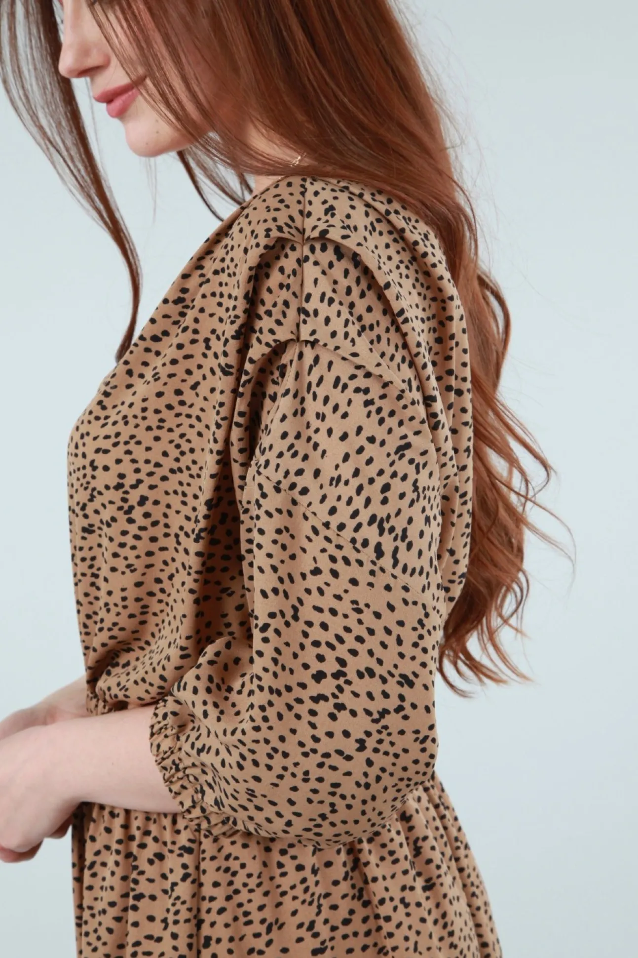 Women Double Second Animal Print Relaxed Shoulder Dress