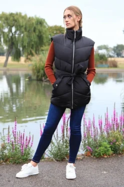 Women Double Second Belted Gilet Puffer