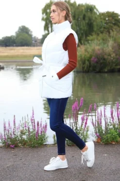 Women Double Second Belted Gilet Puffer