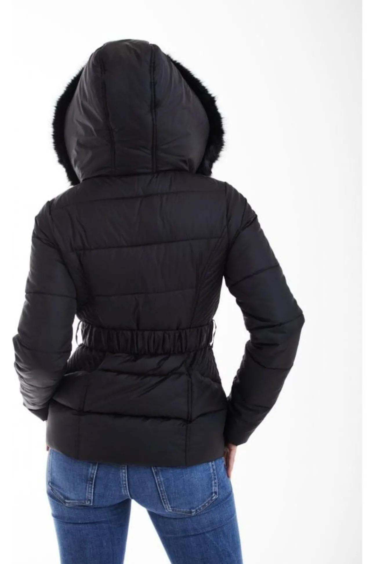 Women Double Second Belted Short Puffer