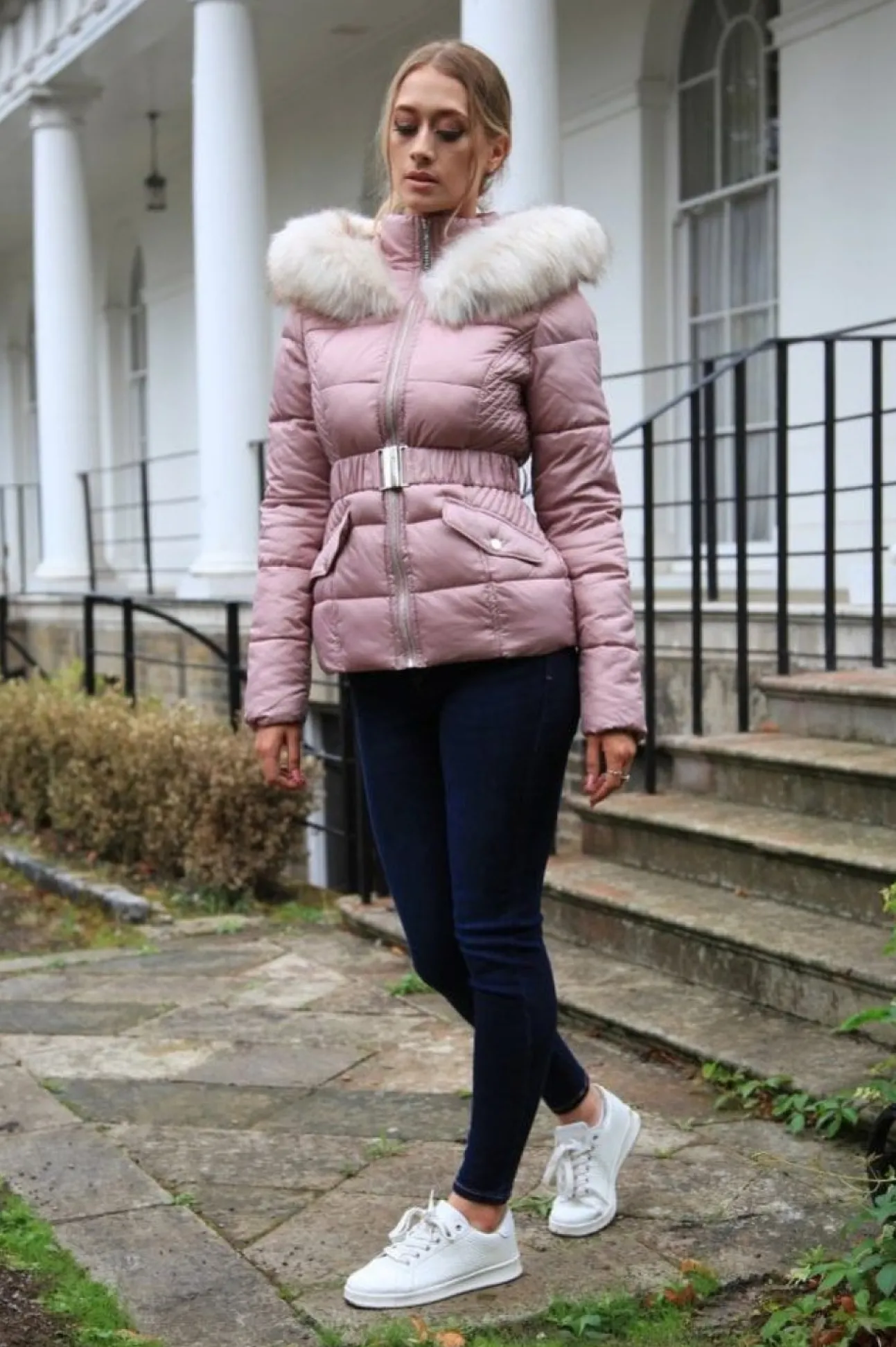Women Double Second Belted Short Puffer