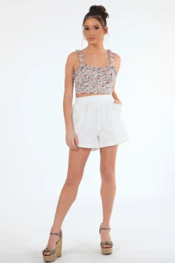 Women Double Second Broiderie Shorts