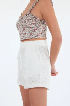 Women Double Second Broiderie Shorts