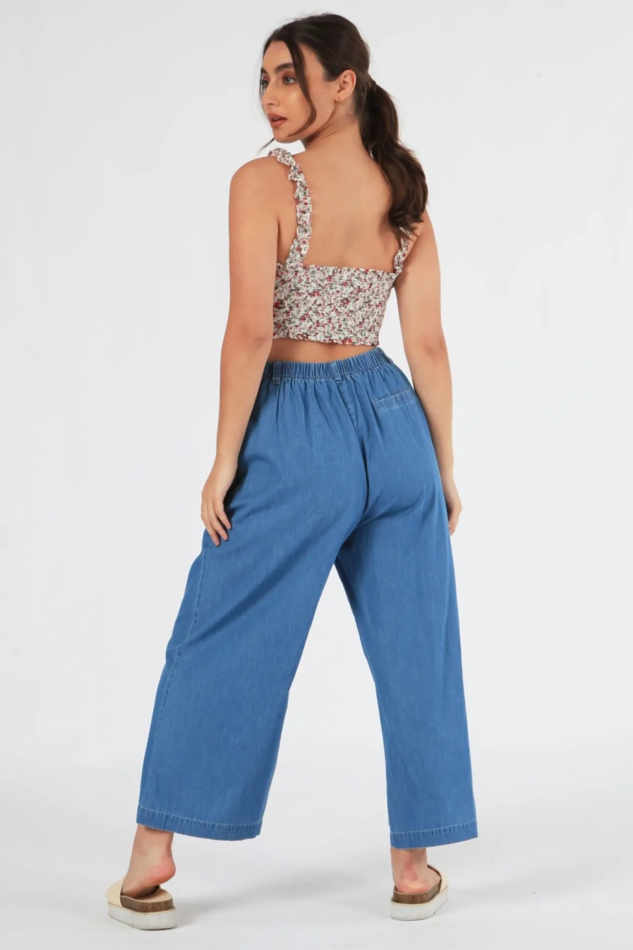 Women Double Second Chambray Pants